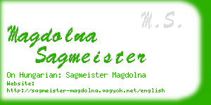 magdolna sagmeister business card